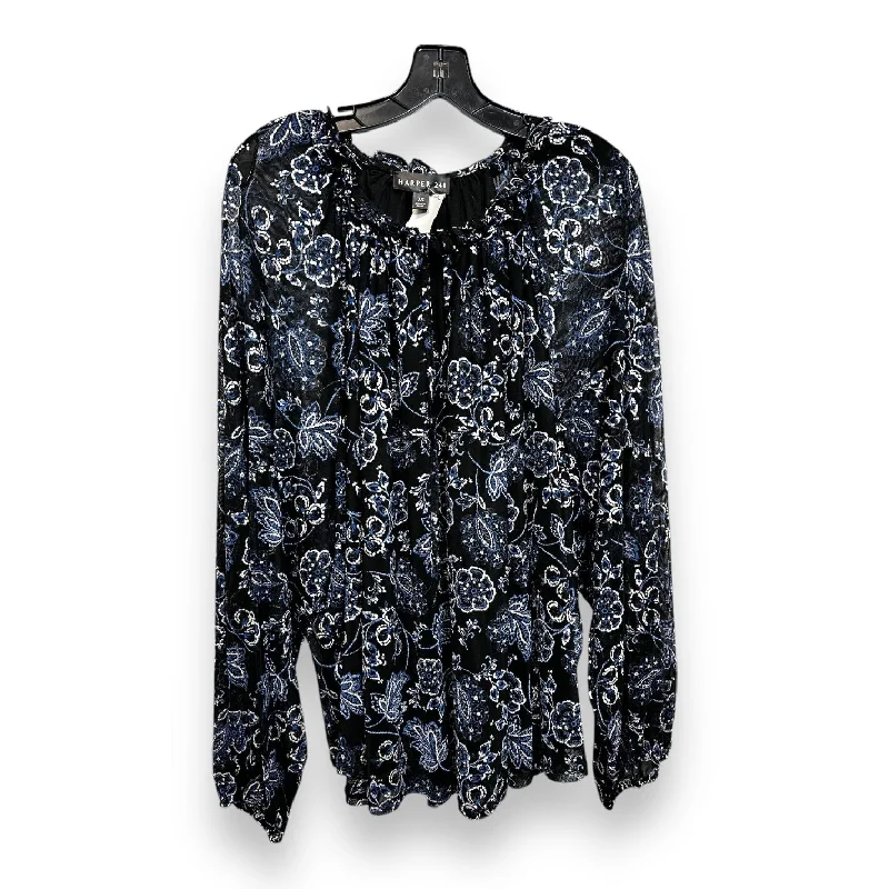 Top Long Sleeve By Harper In Floral Print, Size: 3x