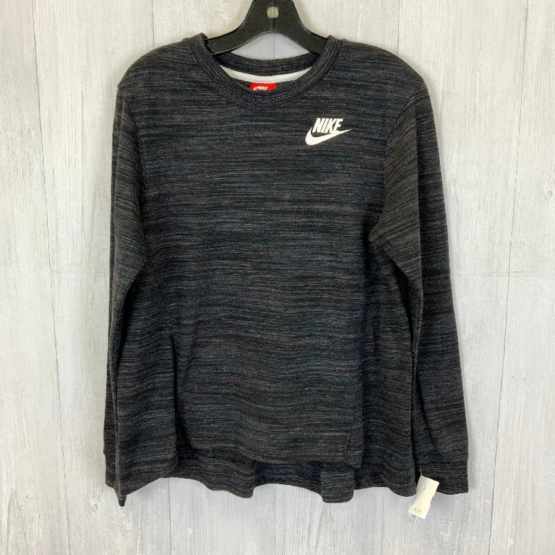 Athletic Top Long Sleeve Crewneck By Nike Apparel In Black, Size: M