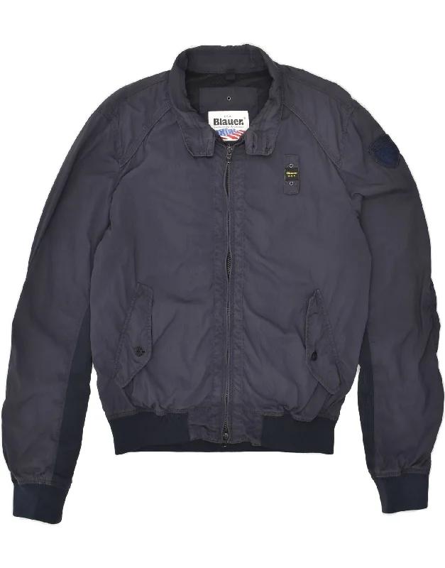 BLAUER Mens Bomber Jacket UK 40 Large Navy Blue