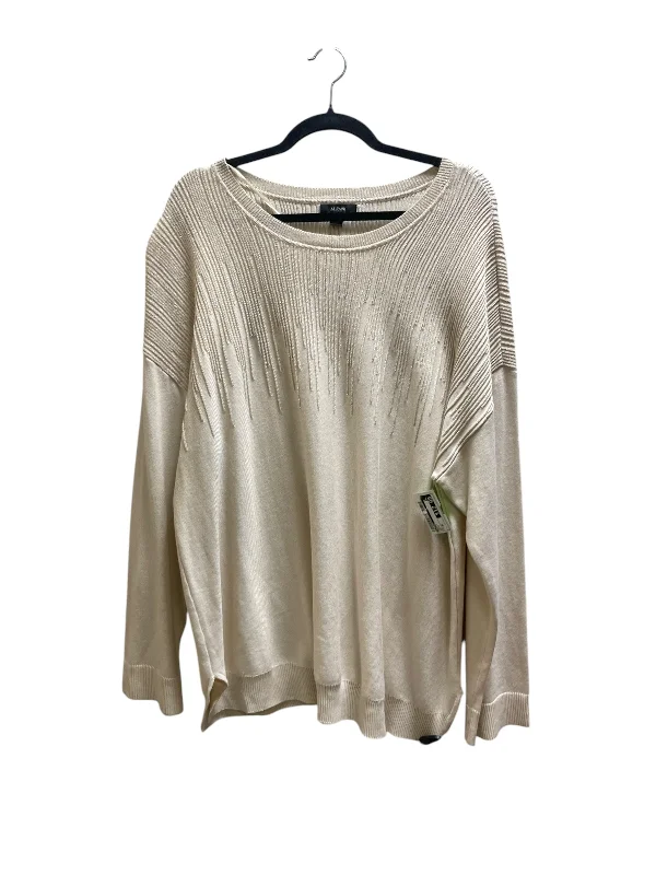 Top Long Sleeve By Alfani In Cream, Size: 3x