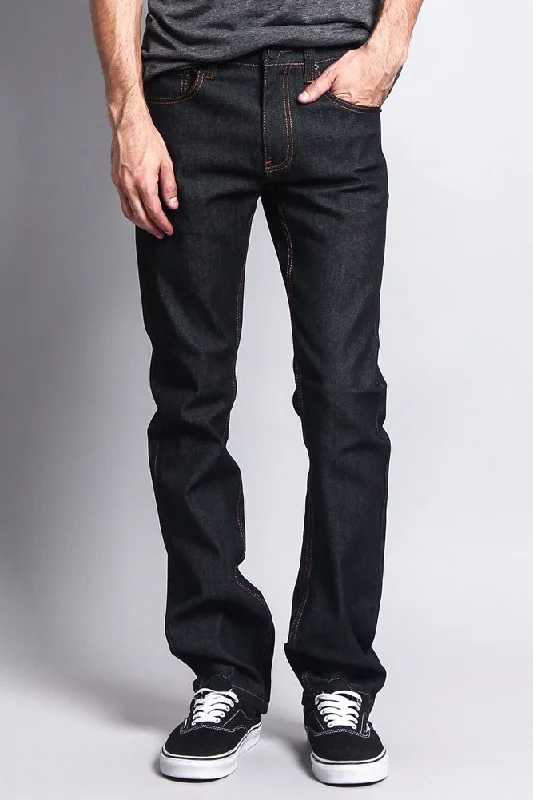 Men's Slim Fit Raw Denim Jeans (Black/Timber)