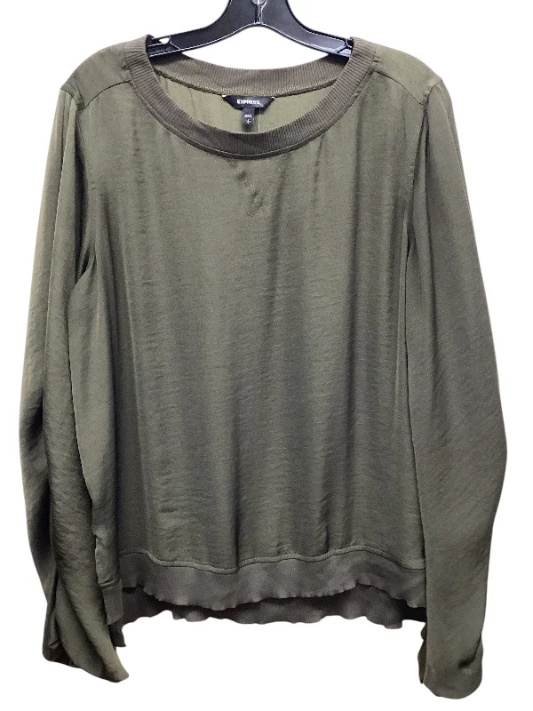 Top Long Sleeve By Express In Green, Size: L