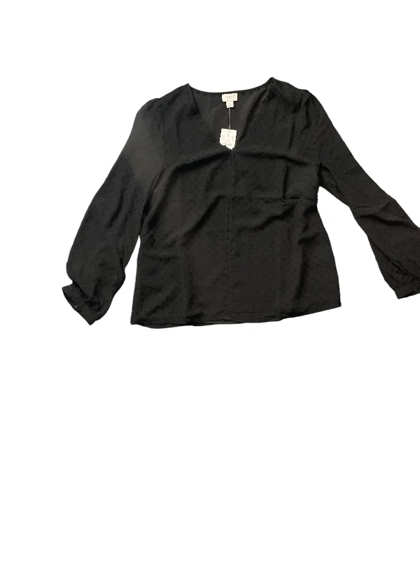 Top Long Sleeve Basic By J. Crew In Black, Size: M