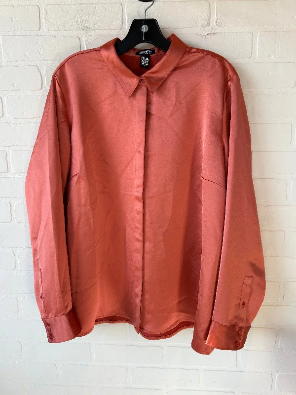 Top Long Sleeve By Express In Orange, Size: Xl