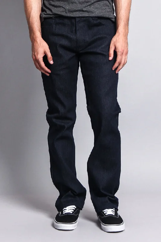 Men's Straight Fit Raw Denim Jeans (Raw Indigo)