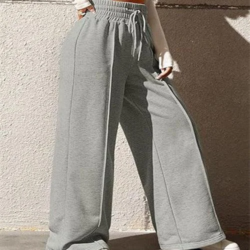 MAXIME High Waist Drawstring Wide Leg Trousers