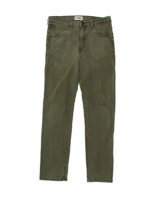 WRANGLER Mens Arizona Slim Casual Trousers W32 L32 Green Cotton