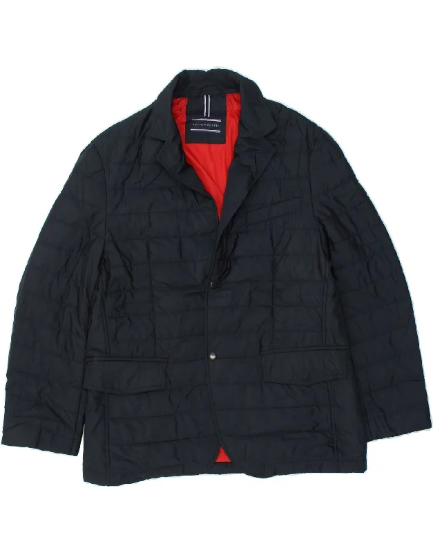 TOMMY HILFIGER Mens Padded Jacket UK 36 Small Navy Blue Polyester