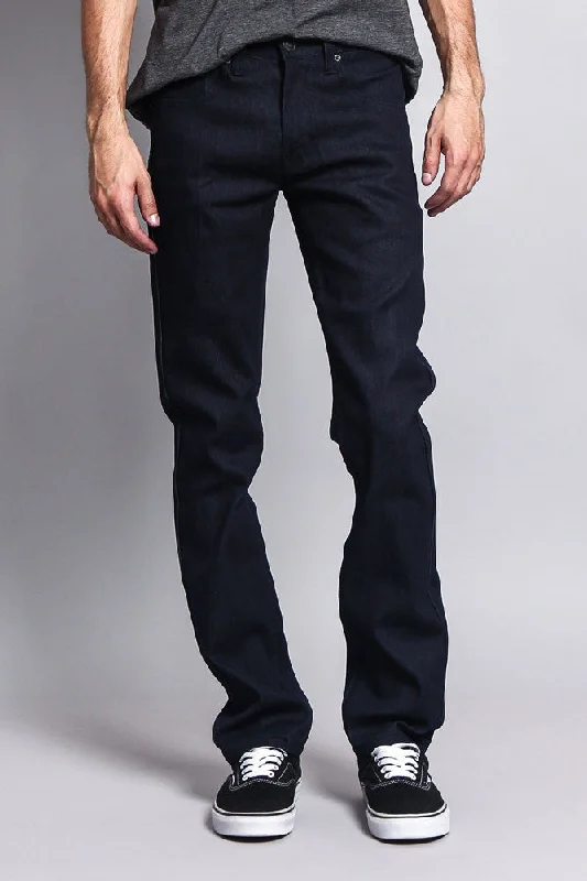 Men's Slim Fit Raw Denim Jeans (Indigo)