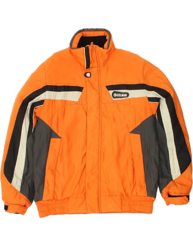 COLMAR Mens Windbreaker Jacket IT 52 Large Orange Colourblock