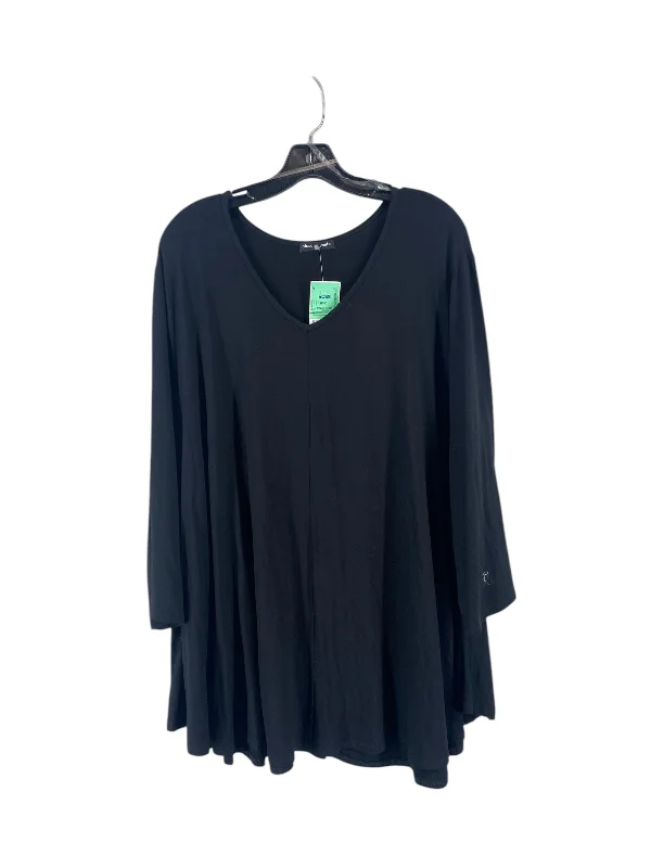 Top Long Sleeve By Cha Cha Vente In Black, Size: 3x