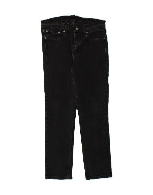 LEVI'S Mens 511 Slim Jeans W32 L30 Black Cotton