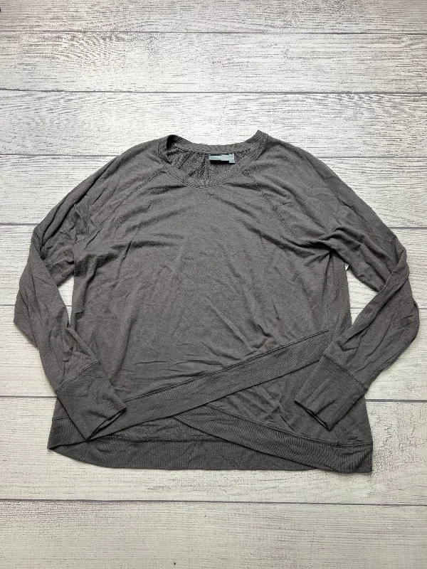 Athletic Top Long Sleeve Crewneck By Athleta In Grey, Size: Xl