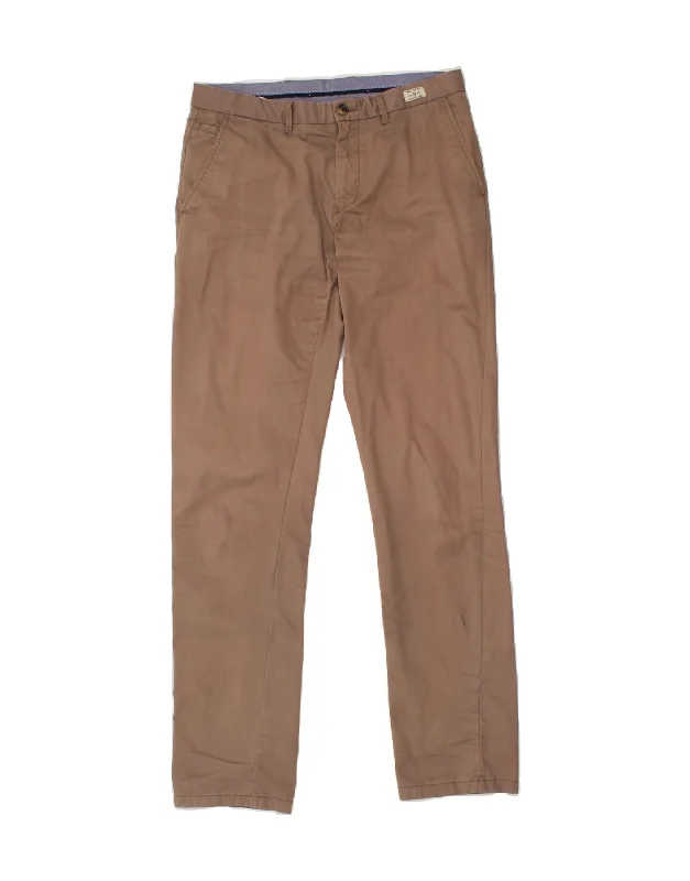 TOMMY HILFIGER Mens Slim Chino Trousers W34 L36 Beige Cotton