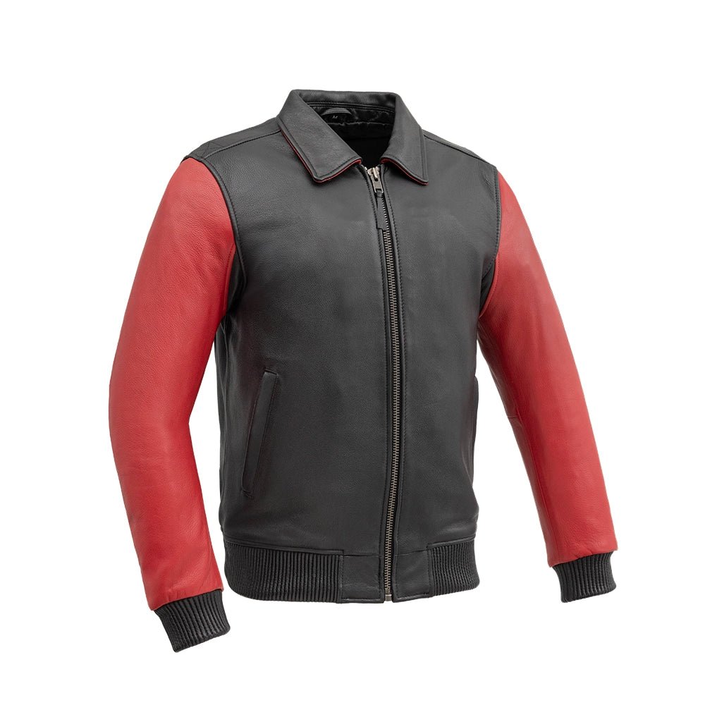 Moto Bomber Two Tone Men's Leather Jacket