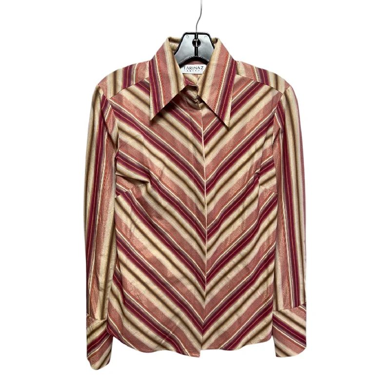 Top Long Sleeve By Farinaz Taghavi In Chevron Pattern, Size: 4