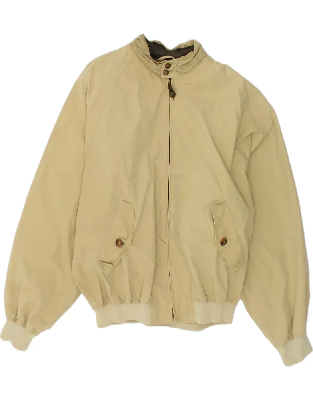 GANT Mens Loose Fit Bomber Jacket UK 42 XL Beige Cotton