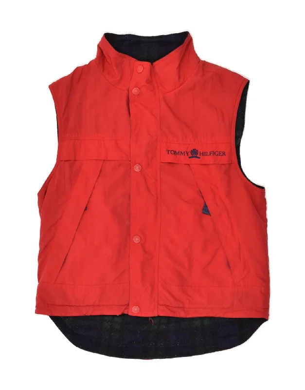 TOMMY HILFIGER Mens Utility Gilet UK 40 Large Red Polyester