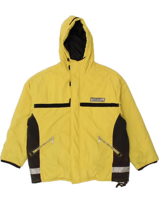 VINTAGE Mens Hooded Windbreaker Jacket UK 38 Medium Yellow Colourblock