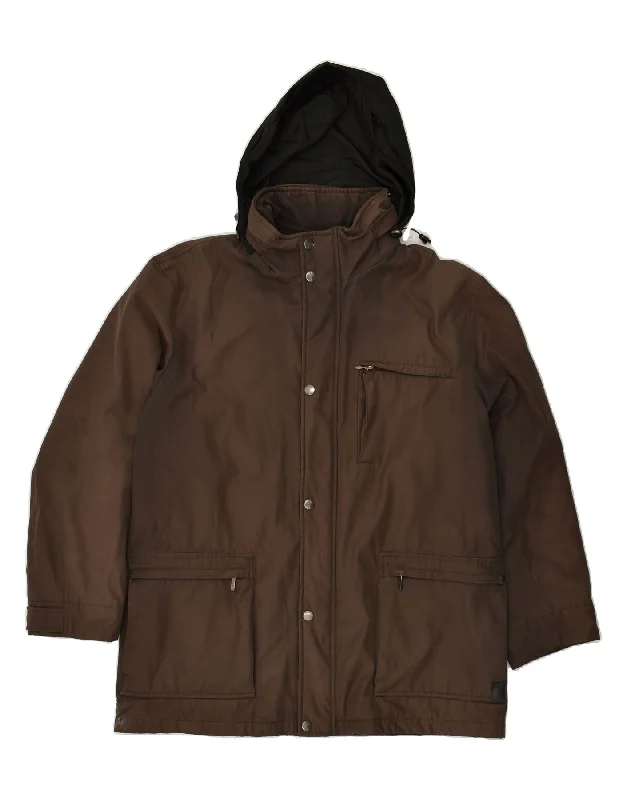 JOOP Mens Hooded Windbreaker Jacket UK 42 XL Brown Polyester