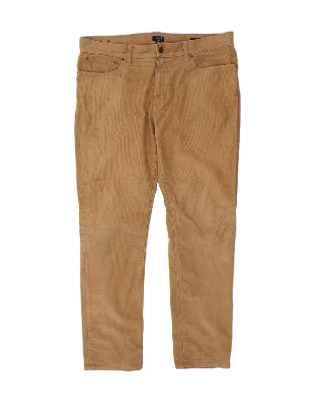 J. CREW Mens Flex Slim Corduroy Trousers W36 L32 Brown Cotton