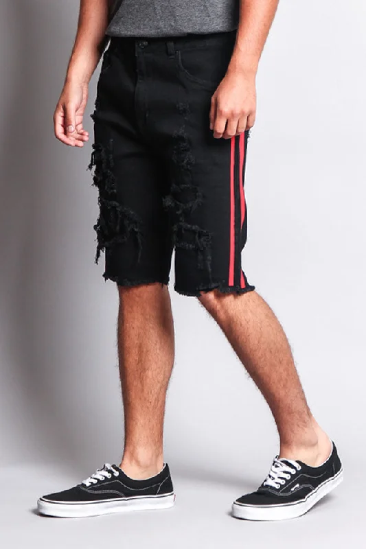 Men's Distressed Tape Shorts