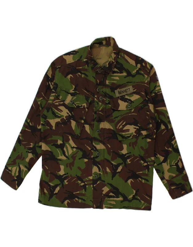 VINTAGE Mens Military Jacket UK 40 Large Green Camouflage Army