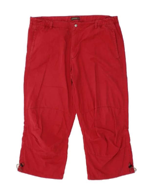 NAPAPIJRI Mens Straight Capri Trousers IT 54 2XL W42 L23 Red Cotton