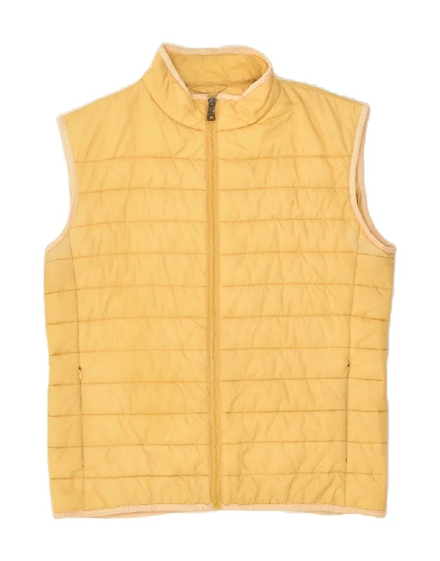 GUESS Mens Padded Gilet UK 40 Large Yellow Polyester