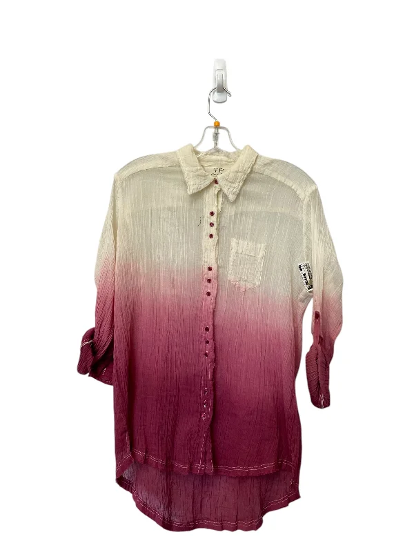 Top Long Sleeve By Free People In Ombre Print, Size: Xs