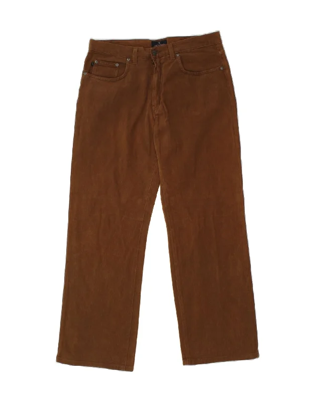 TRUSSARDI Mens Straight Jeans W34 L29 Brown Cotton