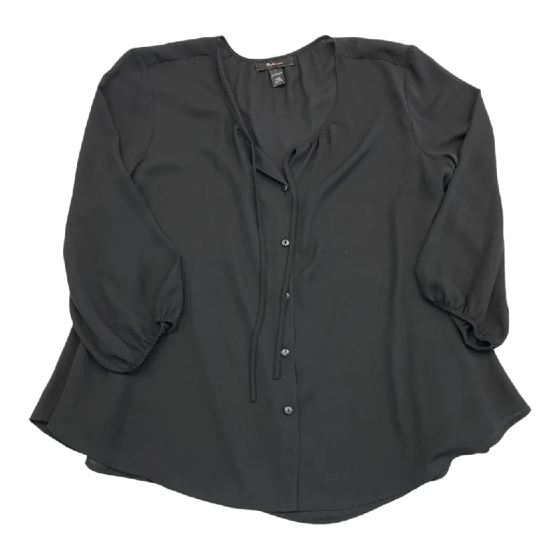 Top Long Sleeve By Style And Company In Black, Size: L