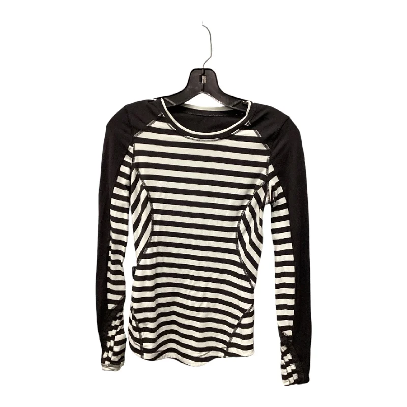 Athletic Top Long Sleeve Crewneck By Lululemon In Striped Pattern, Size: 4