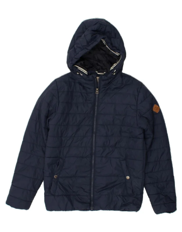 JACK & JONES Mens Hooded Padded Jacket UK 36 Small Navy Blue