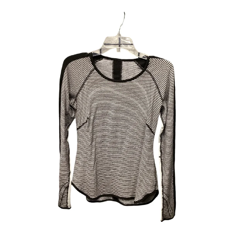 Athletic Top Long Sleeve Crewneck By Lululemon In Striped Pattern, Size: S