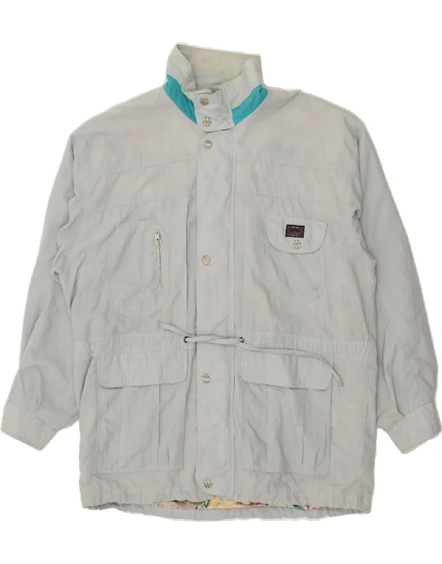 VINTAGE Mens Utility Jacket IT 56 3XL Grey Polyamide