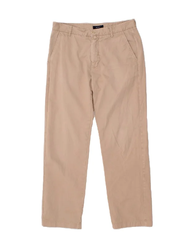 GANT Mens Straight Chino Trousers W32 L32 Beige