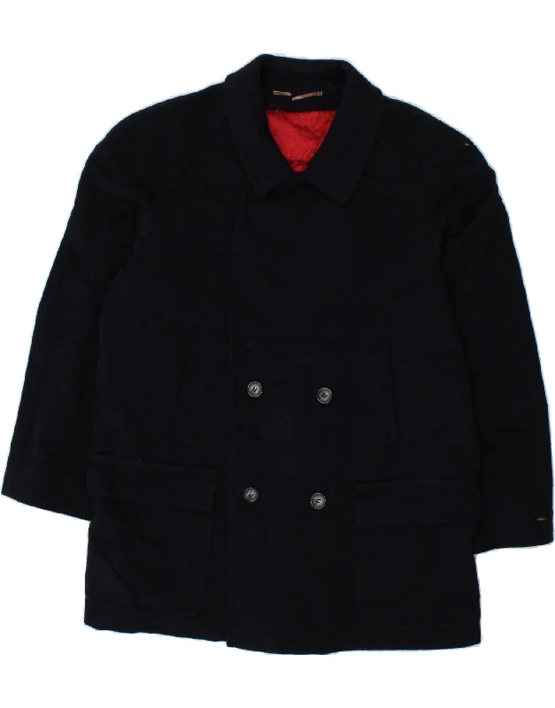 STEINBOCK Mens Double Breasted Coat UK 38 Medium Navy Blue