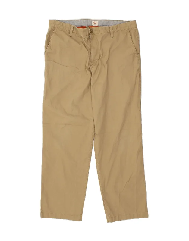 DOCKERS Mens Straight Chino Trousers W38 L32 Beige Cotton