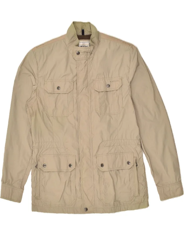 GEOX Mens Respira Utility Jacket UK 38 Medium Beige Polyamide