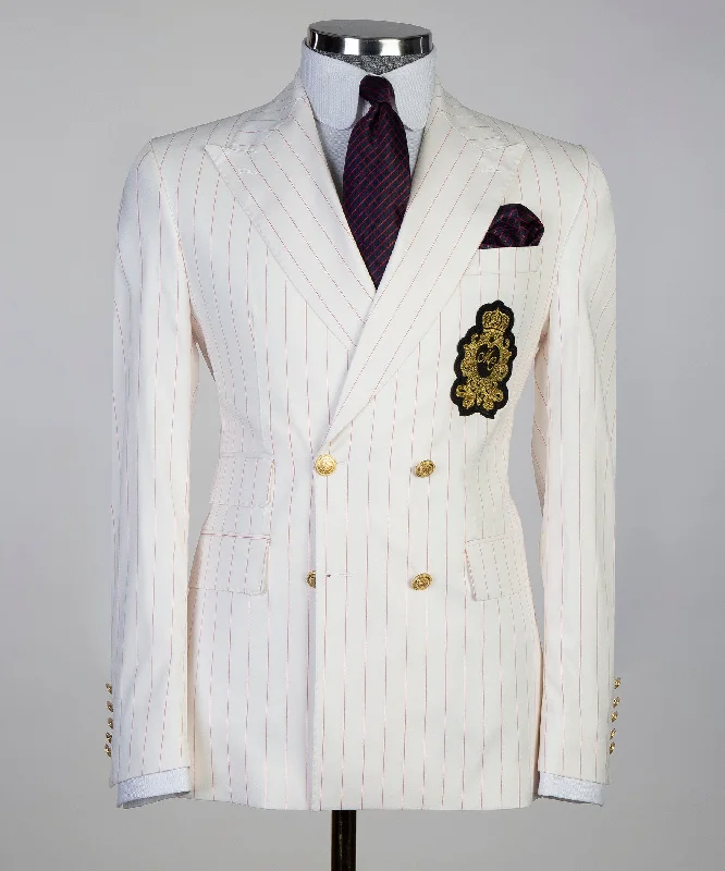 White Striped Suit