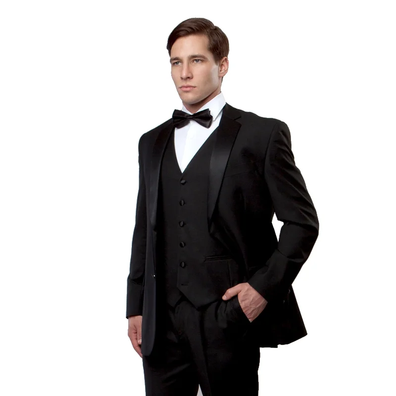 Mens 3 piece Tuxedo Set Suit, Vest, Pants