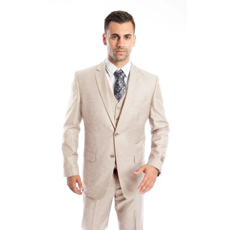 Mens Suit Two Button Solid Notch Lapel Suit Set