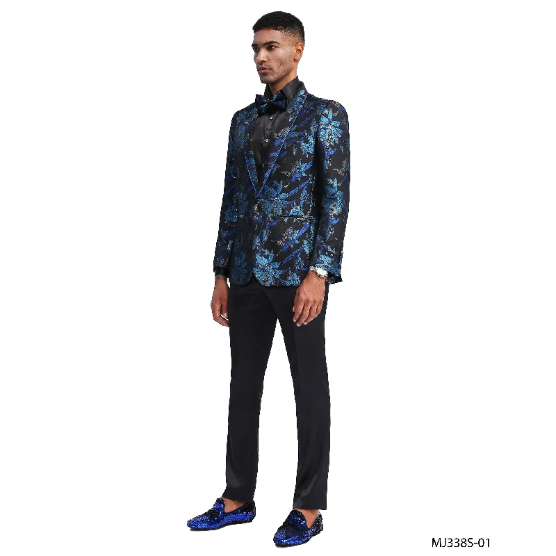 Designer Jacket Slim Fit Royal Floral Design Stylish Blazer Jackets