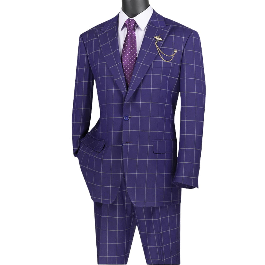 Vinci Men Suit 2RW-2C-Navy/Gold