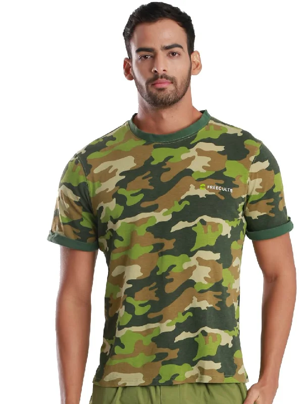 Full Camo Camo Printed Organic Bamboo T-Shirt (Pack Of 1)