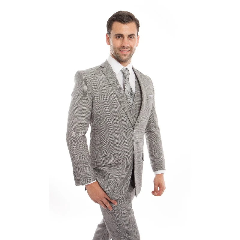 Mens Suit Set Slim Fit 3 Piece Set Notch Lapel Men's Casual Suit Set