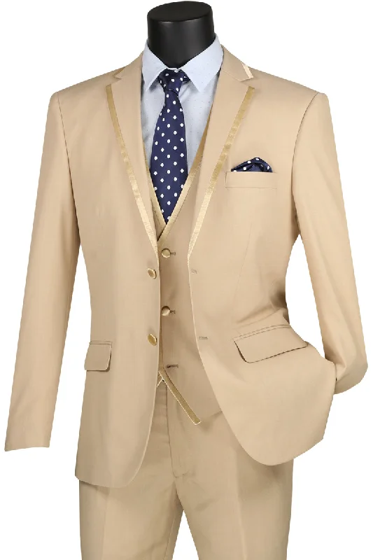 Vinci Men Suit SV2T-8C-Beige