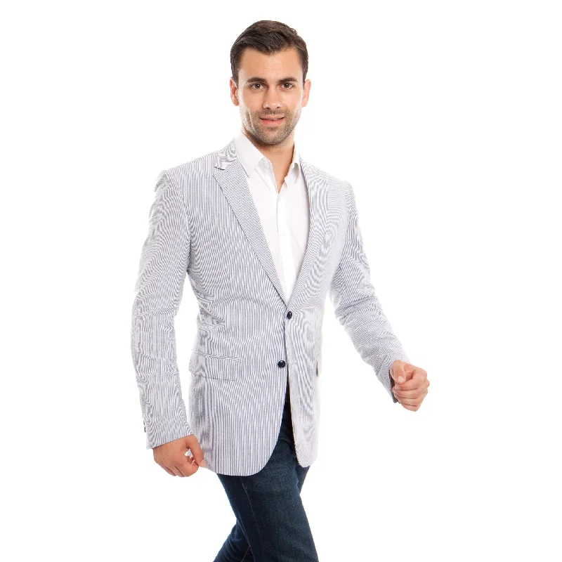 Mens Jacket Seersucker Blazer Slim Modern Mens Blazer Jackets