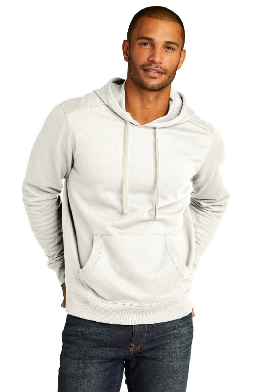 District Mens Re-Fleece Hooded Sweatshirt Hoodie w/ Pouch Pocket - Vintage White - Closeout